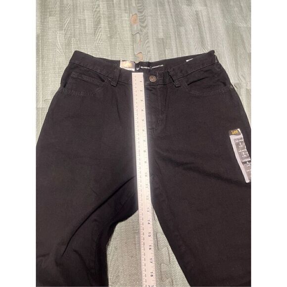 Lee Relaxed Fit Straight Mid Rise Jeans Pants Women's Petite Sz 6 Black - Picture 4 of 9